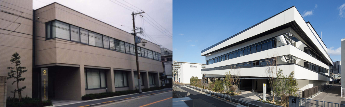 旧本社と新本社ビル